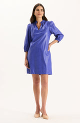 Sherri Vegan Leather Dress in Regal Blue