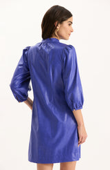 Sherri Vegan Leather Dress in Regal Blue
