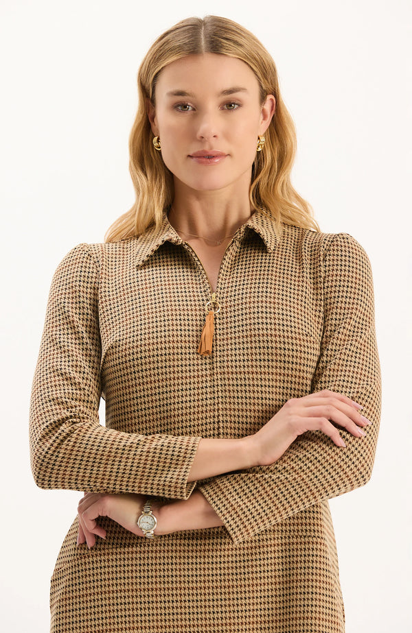 Tyler Boe Ella Knit Dress in Houndstooth