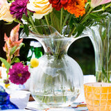 Vietri Hibiscus Glass Medium Fluted Vase (Multiple Color Choices)