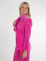 Emily McCarthy Bradshaw Blazer in Fuchsia Fedora Velvet