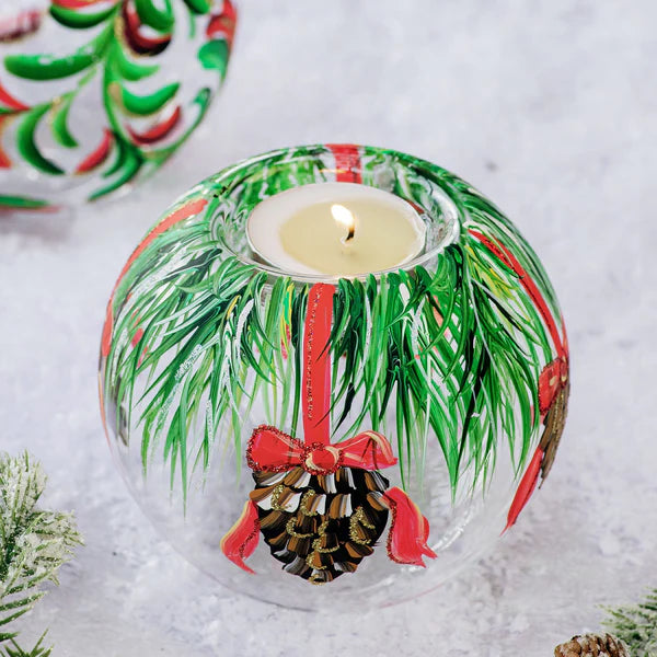 Vietri Illuminare Holiday Pinecones Votive