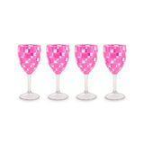 Set of 4 Mackenzie Childs Acrylic Wine Goblets (Multiple Color Options)