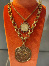 Large Cross Pendant Thick Chain Necklace