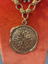 Large Cross Pendant Thick Chain Necklace
