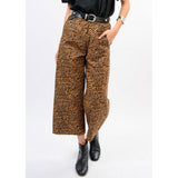 Black & Tan Patterned Barrel Pants