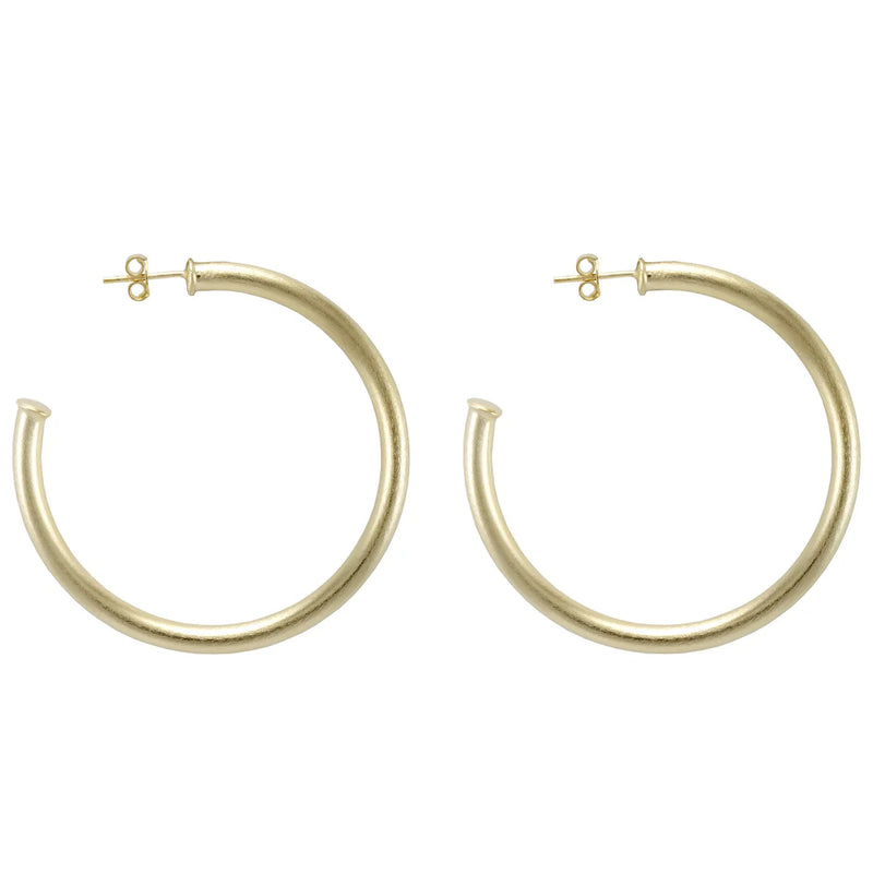 Sheila Fajl Gold Small Everybody's Favorite Hoops in Brushed 18K Gold Plated