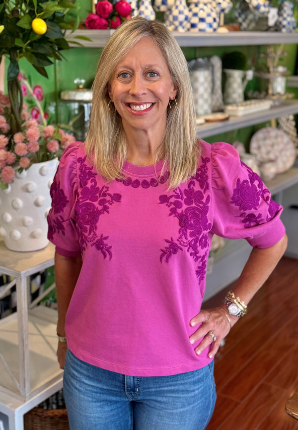 Trails of Flowers Knit Top