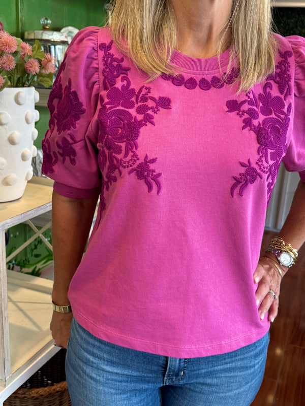 Trails of Flowers Knit Top