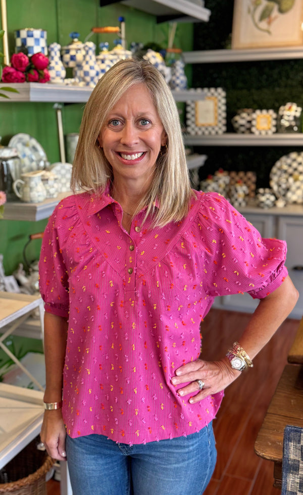 Clip Dot Stripe Top