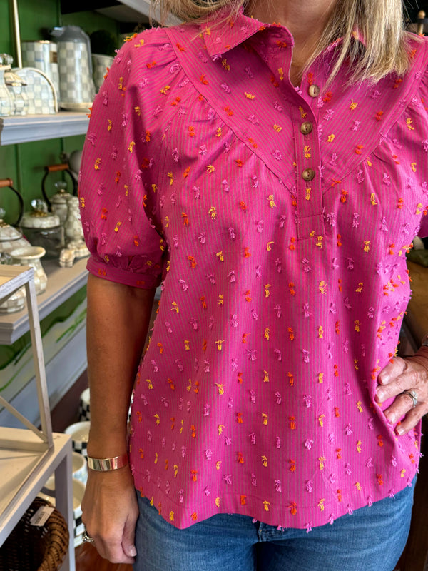 Clip Dot Stripe Top