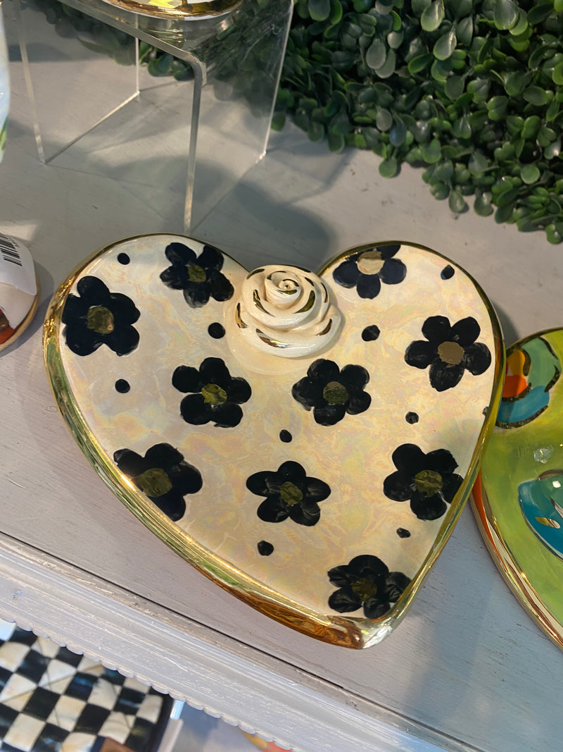 Mary Rose Young Rose Studded Heart Soap Dish