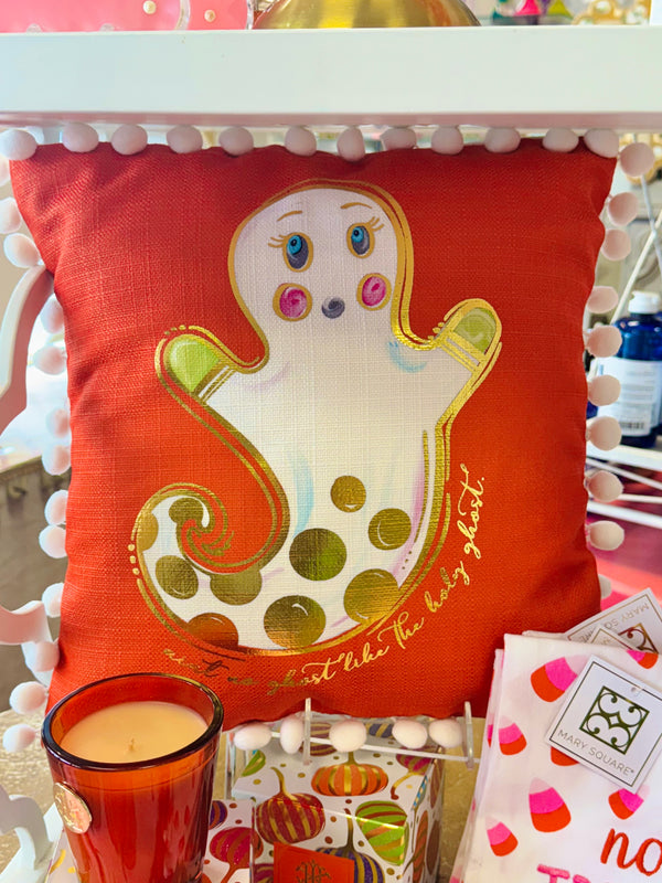 Gold Foil Orange Holy Ghost Pillow