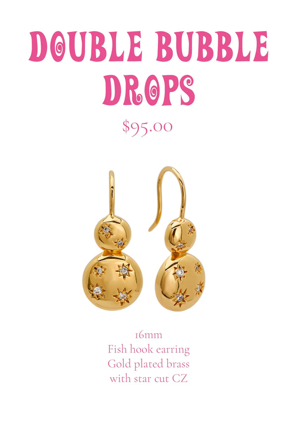Goldbug Double Bubble Drop Earrings