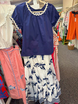 Navy Lobster Skirt