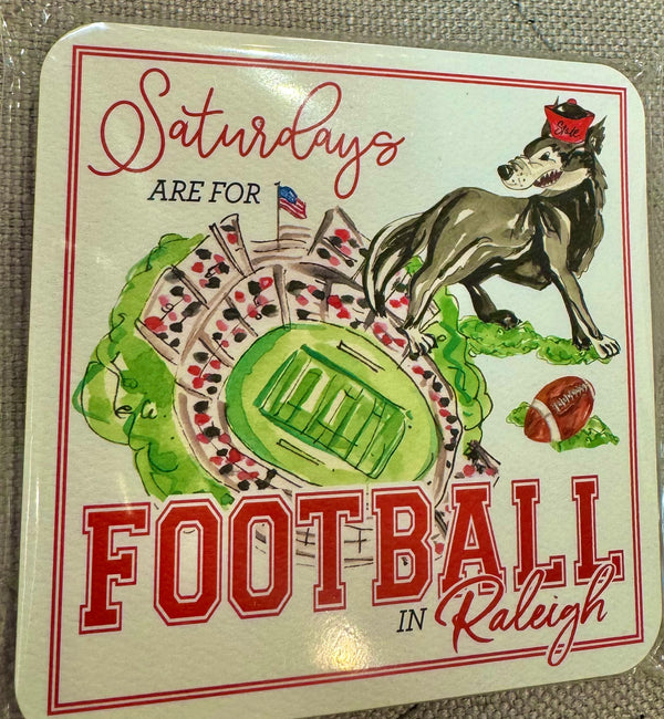 Handpainted Football Square Coaster (Multiple Style Options!)