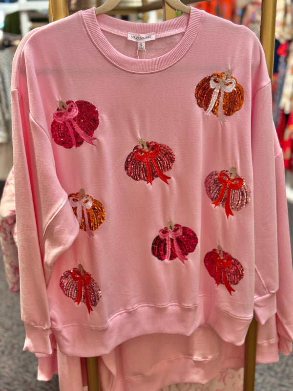 Pumpkin Bows Sparkle Sweatshirt