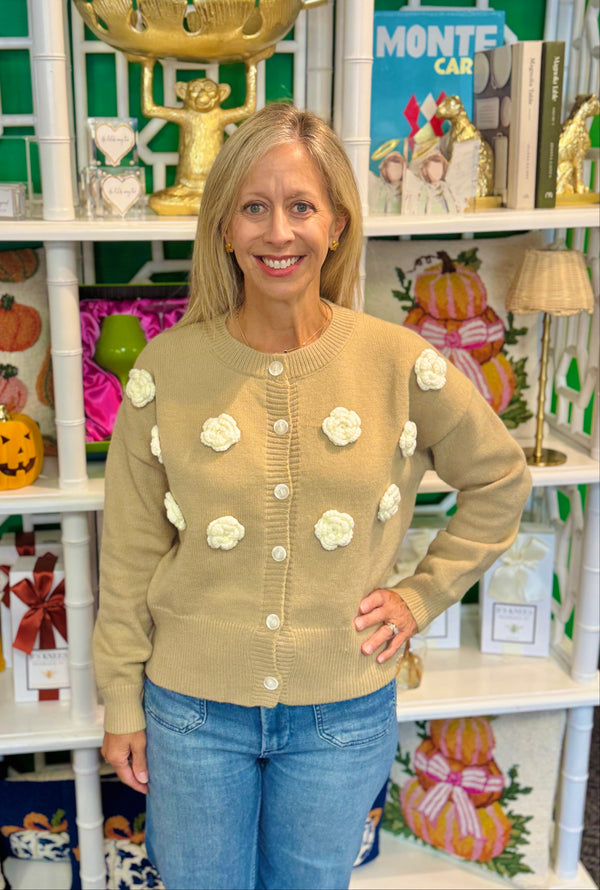 Floral Embroidered Sweater Cardigan