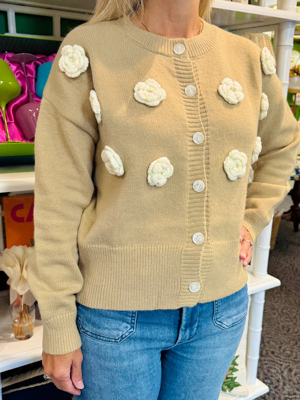 Floral Embroidered Sweater Cardigan