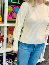 Combo Sweater Top in Cream