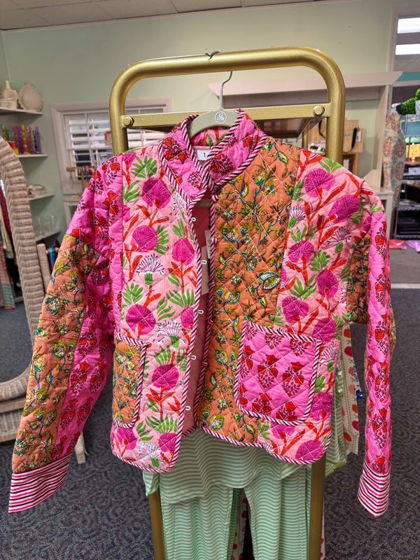 Patchwork Quilted Jacket in Pink