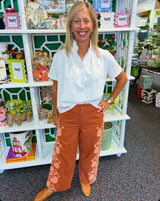 Ivy Jane Embroidered Sides Pant