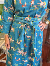 Holly Shae Grace Dress in Blue Dogs on The Hunt