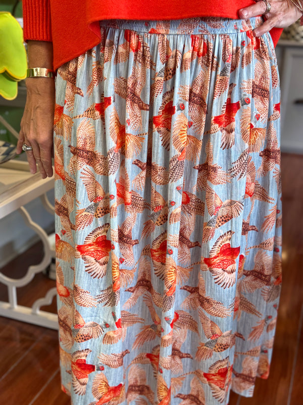 Holly Shae Betsey Skirt in Pheasant Bouquet Blue