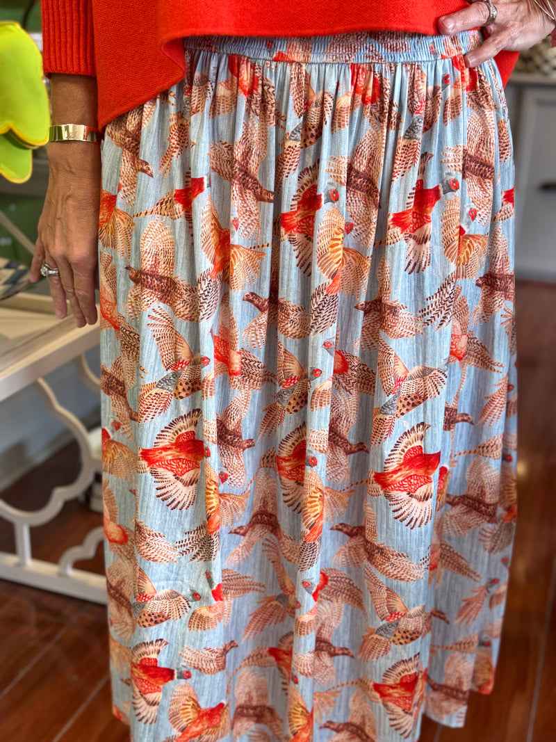 Holly Shae Betsey Skirt in Pheasant Bouquet Blue