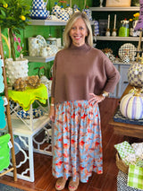 Holly Shae Betsey Skirt in Pheasant Bouquet Blue