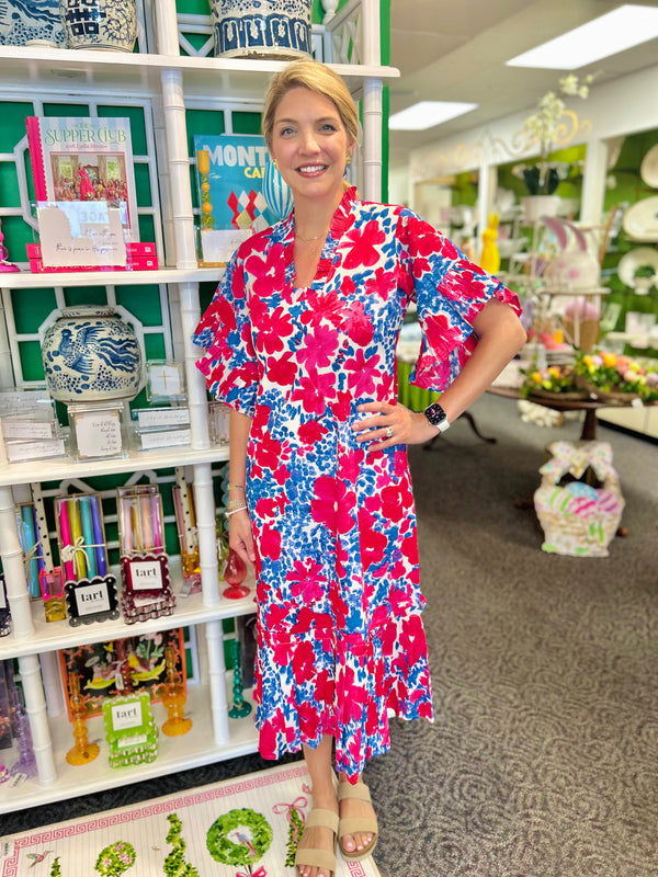 White Poppy Maxi Dress