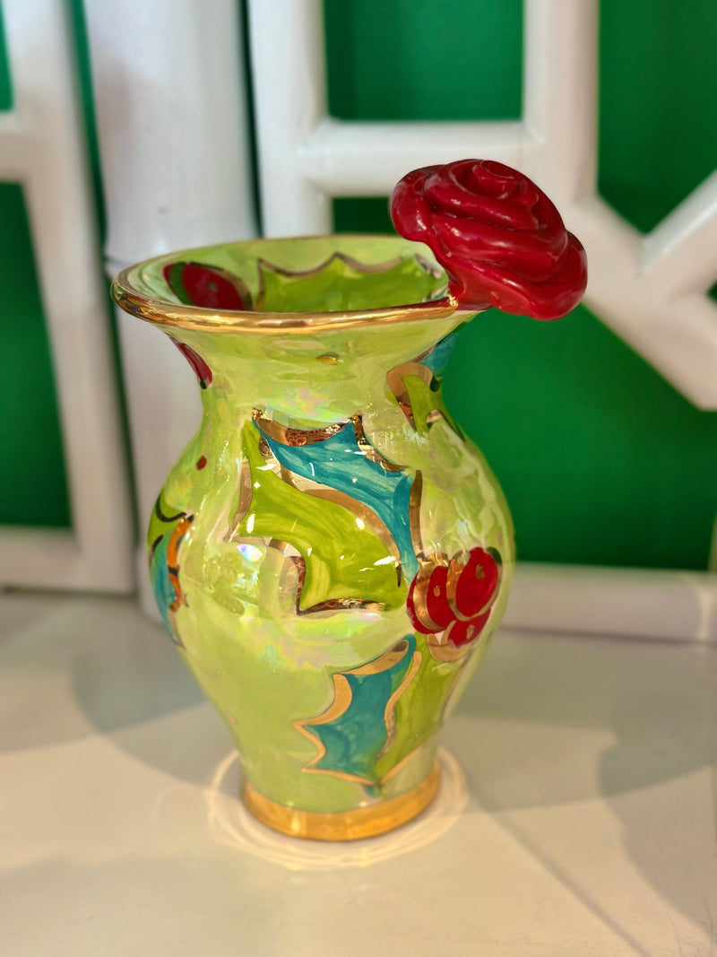 Mary Rose Young Tiny Rose Edged Vase (Two Color Options)