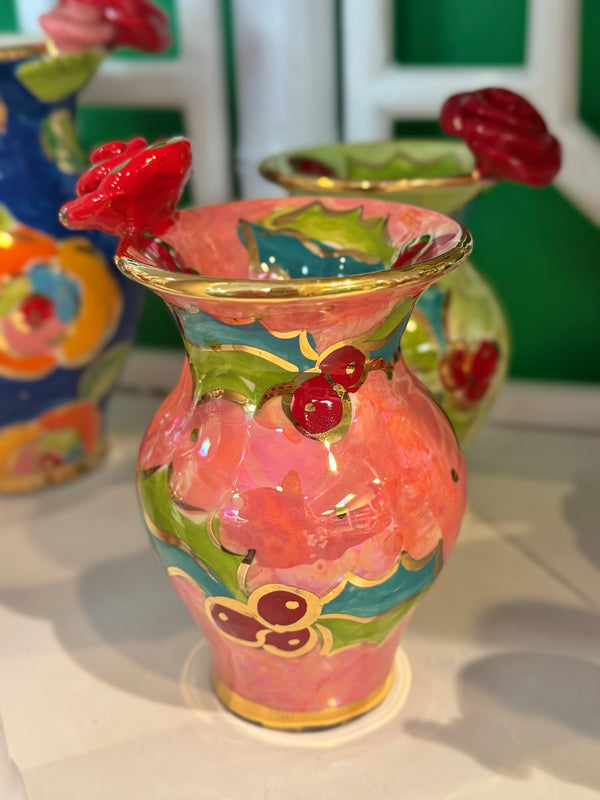 Mary Rose Young Tiny Rose Edged Vase (Two Color Options)