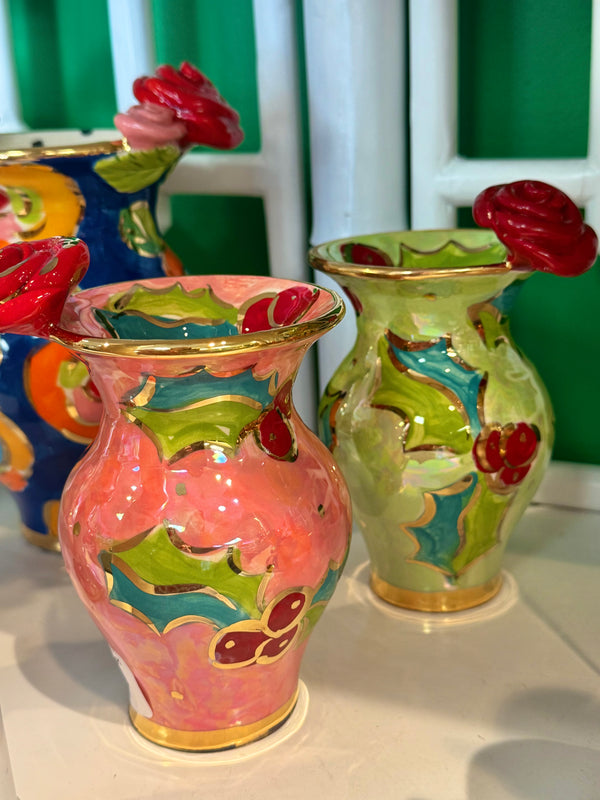 Mary Rose Young Tiny Rose Edged Vase (Two Color Options)