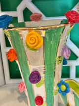 Mary Rose Young Large Flared Rose Studded Vase
