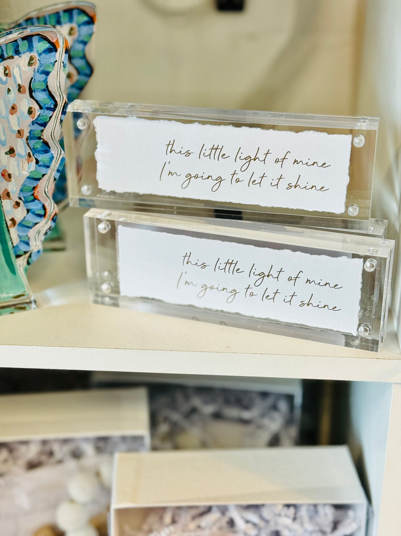 2x6 Acrylic Framed Saying (Four Style Options)