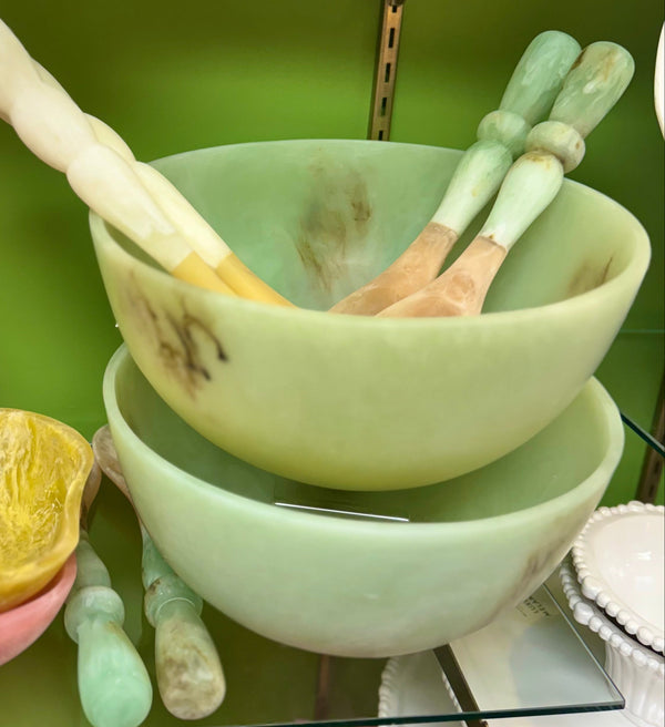 Beatriz Ball RESIN Giada Large Bowl in Jade Swirl