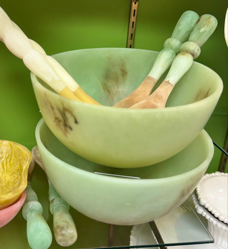 Beatriz Ball RESIN Giada Large Bowl in Jade Swirl