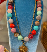 Round Multi Bead Confetti Necklace