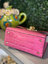 Genuine Italian Leather Bamboo Handle Bag (Two Color Options)