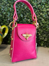Genuine Italian Leather Bumblebee Clutch + Crossbody (Multiple Color Options)