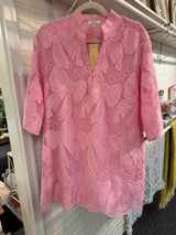 Pink Bow Lace High Neck Tunic