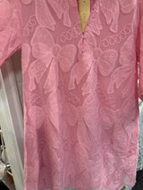 Pink Bow Lace High Neck Tunic