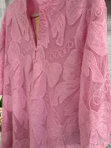 Pink Bow Lace High Neck Tunic