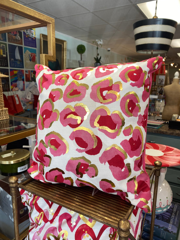 Valentine's Pillow - Pink, Red and Gold Cheetah