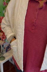 Cotton Baby Cord Cardi in Coconut Cream