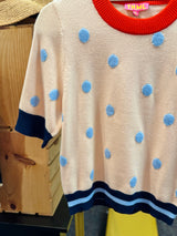 Short Sleeve Polka Dot Knit Top