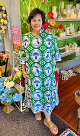 Monkey Chinoiserie Como Midi Dress