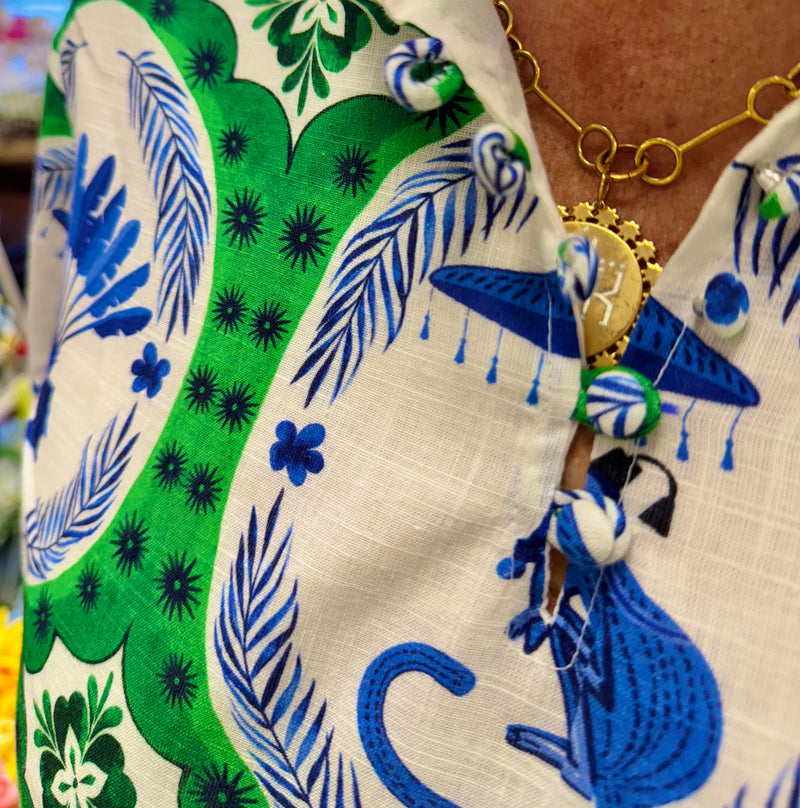 Monkey Chinoiserie Como Midi Dress