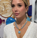 Aquamarine Pinwheel Necklace - Dina Mackney